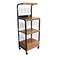 59.5&#x22; Tall -Tier Microwave Kitchen Cart with Drawer and Outlet, Black and Natural